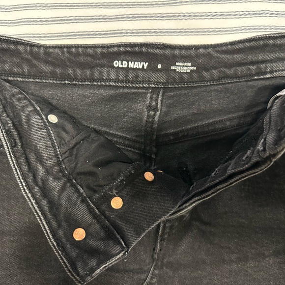 Old Navy Black Denim Skirt with Button Accents - Picture 2 of 3